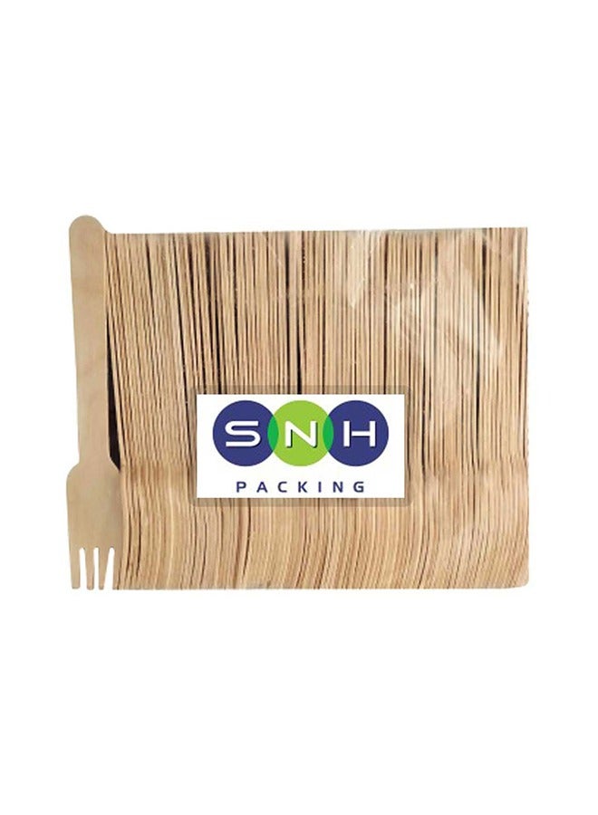 SNH Packing شوكات خشبية بيج - شوكة disposable ثقيلة الوزن، أدوات مائدة خشبية قوية - أدوات مائدة خشبية - مثالية للحفلات والمطاعم - 50 قطعة. - Image 2